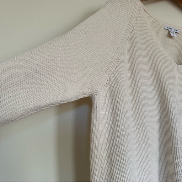 Athleta Hanover Extra Fine Merino Wool Blend Neutral Sweater Size Large - Picture 6 of 15